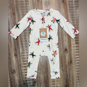NWT Larkspur Baby bamboo 2 way zipper winter sleeper romper pajama outfit 3-6m